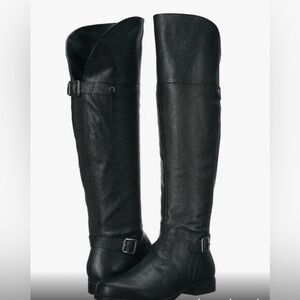 Naturalizer WIDE size 8 knee high/ over the knee black leather boot